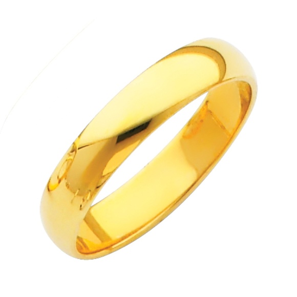 14k Yellow Gold Plain 4mm Wedding Band Size 7 8 9